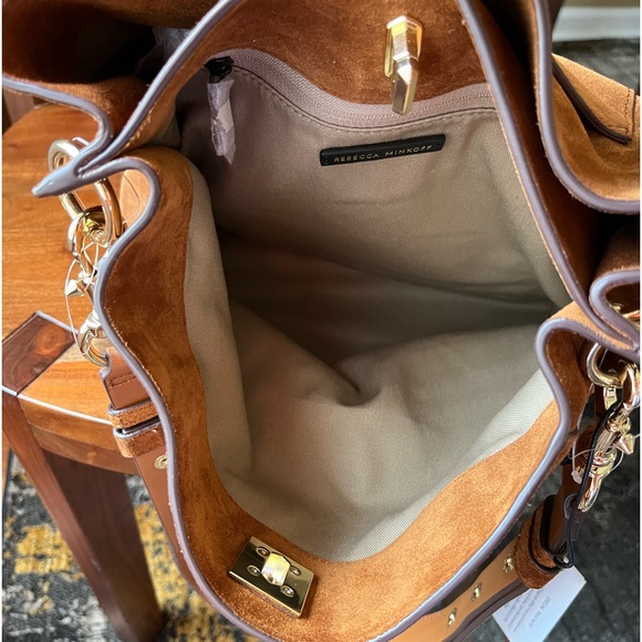 Rebecca Minkoff Whiskey Equestrian 
Darren Studded Suede Leather Shoulder Bag - Picture 10 of 16